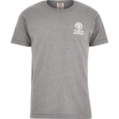 Grey Franklin & Marshall logo print t-shirt